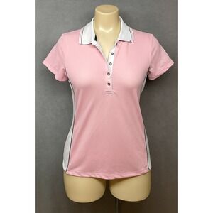 IZOD Xtreme Function Golf Polo Shirt Women's Medium Pink White Activewear